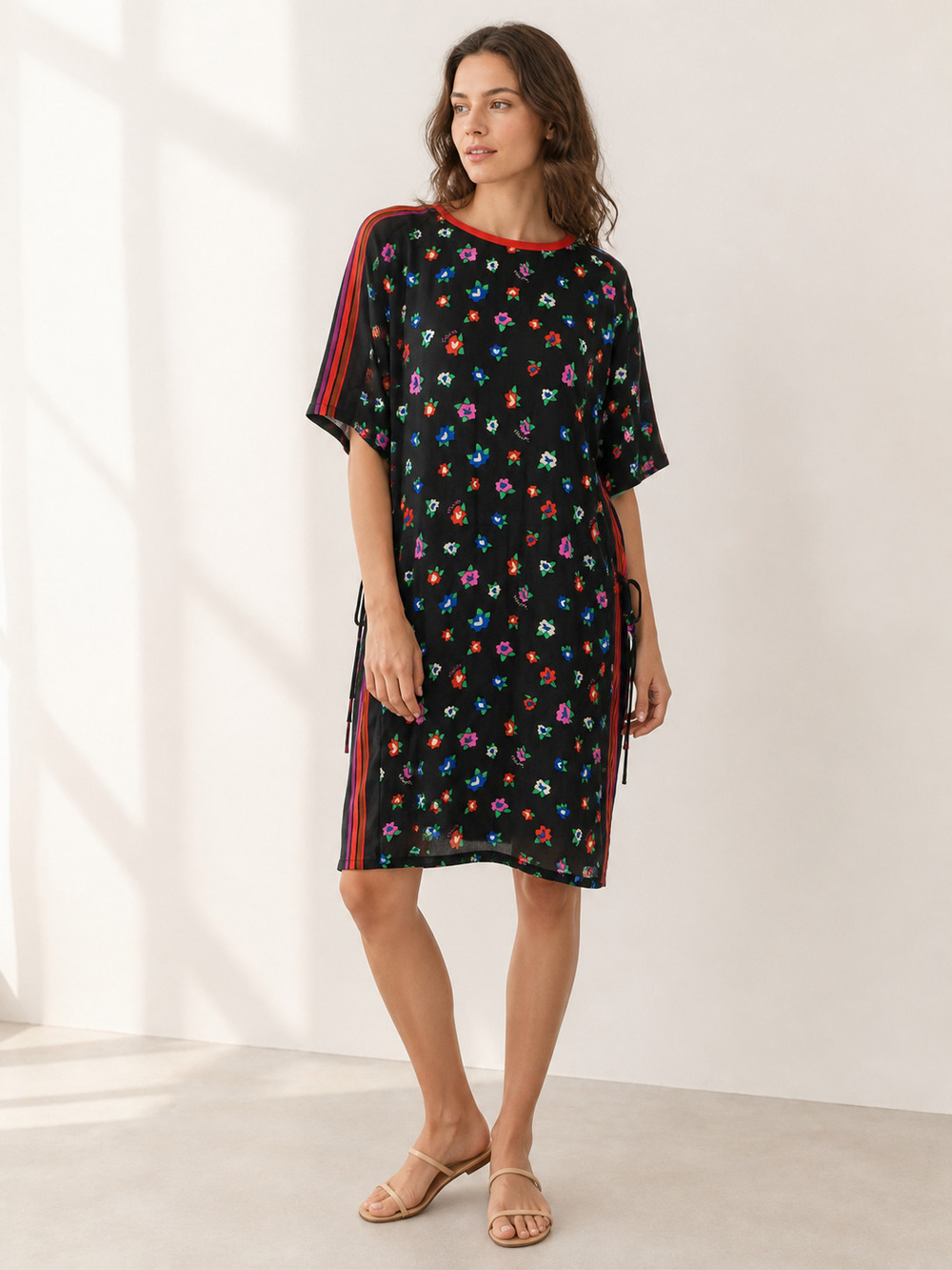 Scotch & Soda Maison Scotch Floral Side Tie Dress Black Size 2